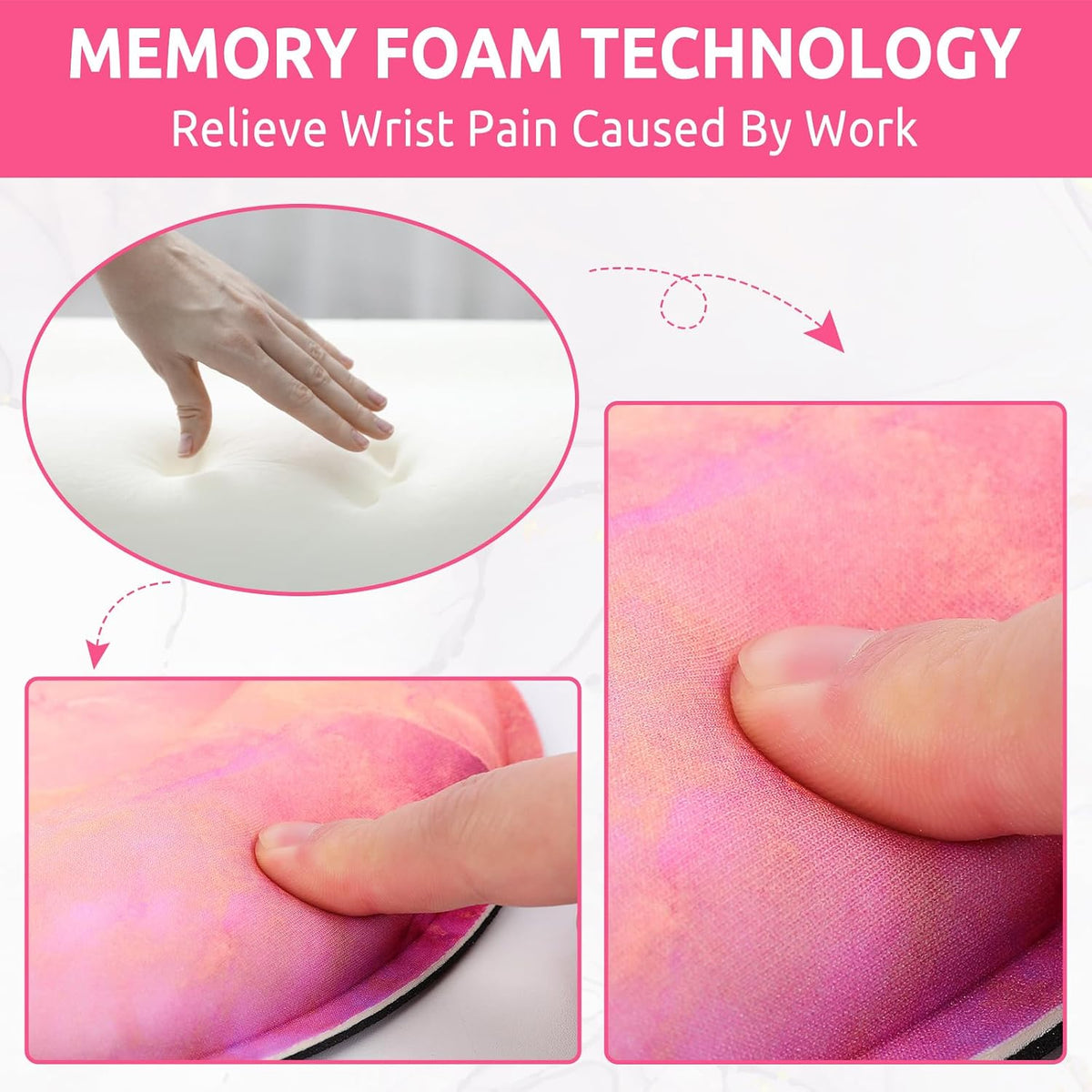 KONVINIT Ergonomic Mouse Pad with Wrist Rest, Small Mousepad with Non-Slip Rubber Base and Smooth Surface, Beach Mouse Pads for Desk, Office Desk Accessories