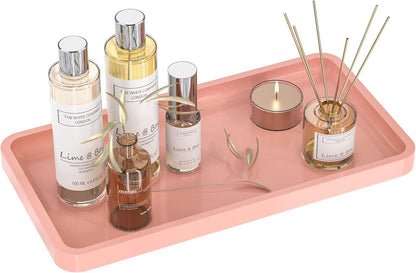 Small Bathroom Vanity Tray for Countertop Makeup Perfume Jewelry Decor Candle Keys, Small Black Kitchen Tray for Soap Dispenser Spice Bamboo Toilet Tray 7.9" L x 4" W x 0.79" H