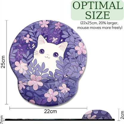 Funny Ergonomic Mouse Pad with Wrist Rest, Cat Desk Decor Gifts - Colors A