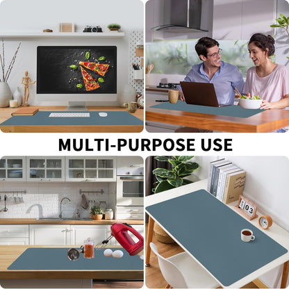 Bloss Leather Desk Pad and Keyboard Wrist Rest, Large Mouse Pad + Keyboard Pad+Mouse Wrist Support, Non-Slip Desk Mat Protector for Office, Home(31.5×15.7 Inches,Beige) - Colors B