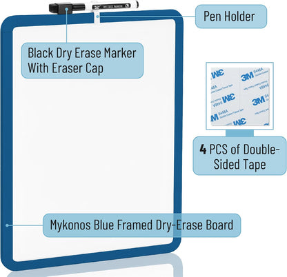 Dry Erase Board, 14” x 11”, White Frame