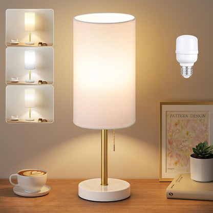 Dicoool Bedside Table Lamp for Bedroom - Small Desk Lamp with USB Ports