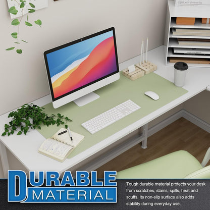 K KNODEL Large Office Leather Desk Mat, Mouse and Keyboard Pad, Computer and Laptop Mat, Desktop Protector and Cover, Writing Pad and Blotter (31.5"x15.7", Black)