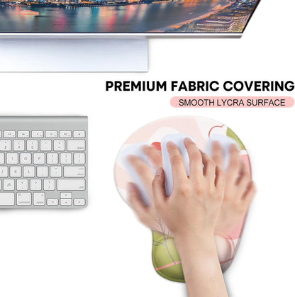 JIKIOU Mouse Pad, 2 Pack Ergonomic Mouse Pads with Comfortable Gel Wrist Rest Support and Smooth Cloth, Non-Slip PU Base for Easy Typing Pain Relief Durable and Easy to Clean Small Black