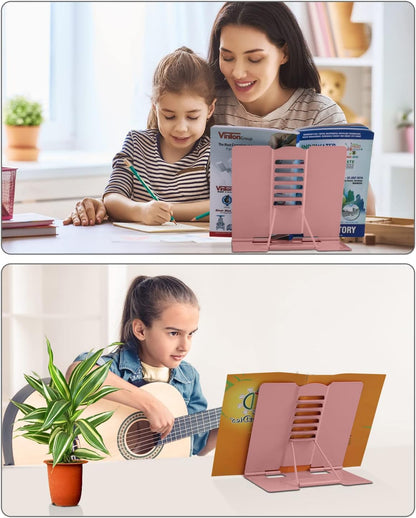 MSDADA Desk Book Stand Metal Reading Rest Book Holder Adjustable