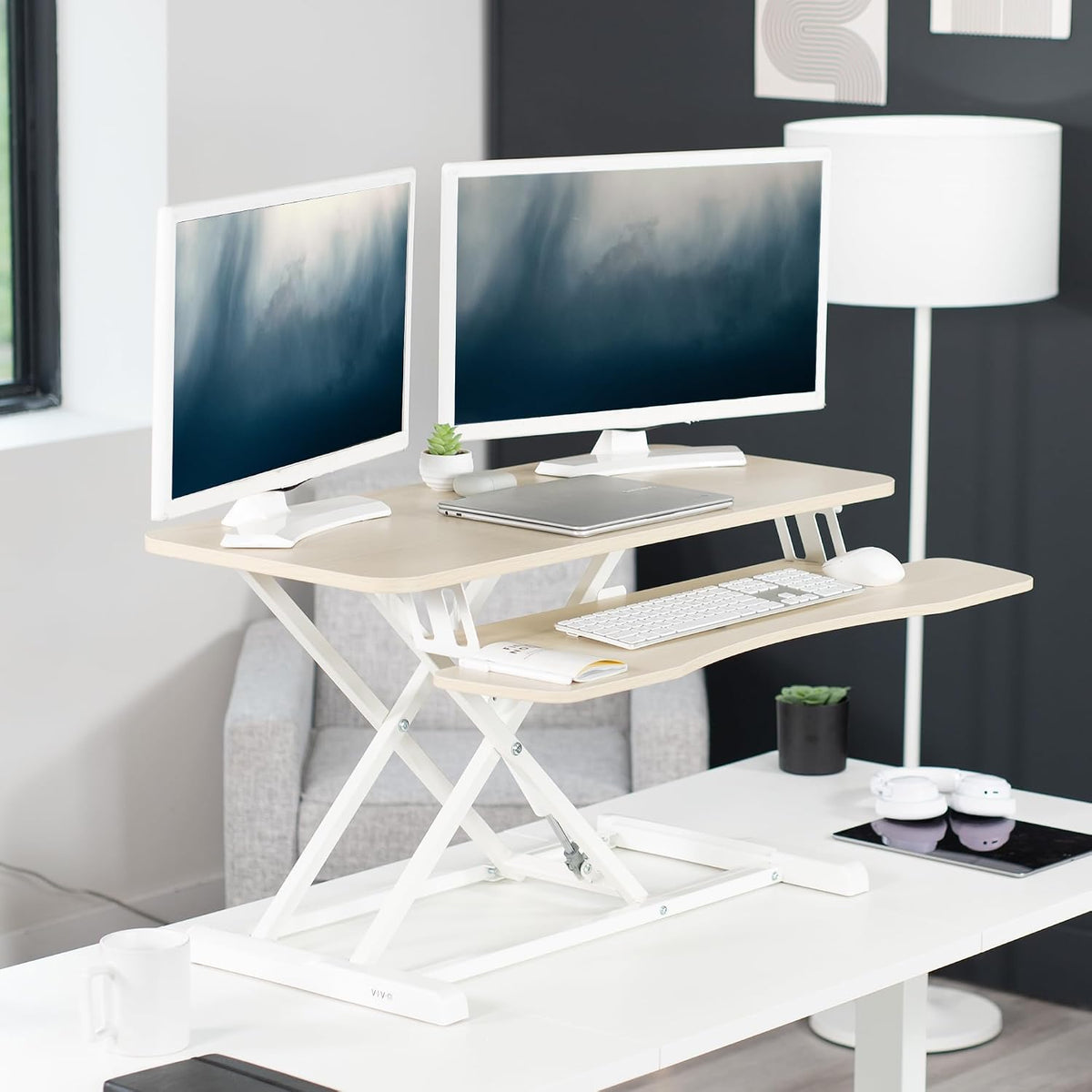 Black 32 in Standing Desk Converter, DESK-V000K