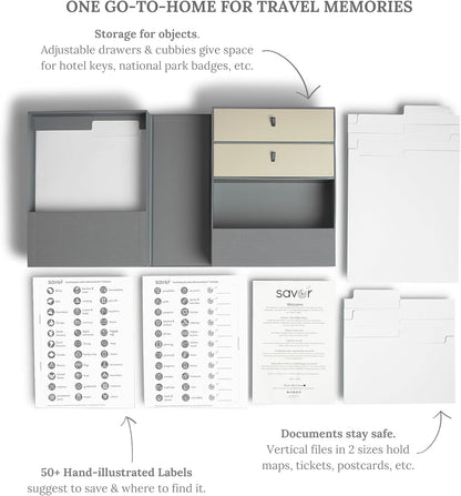 Savor | All-in-One Desk Organizer | Blue – Keep Desk, Office, and Home Organized All-in-One Storage System for Important Files, Documents, Stationery, and Office Supplies