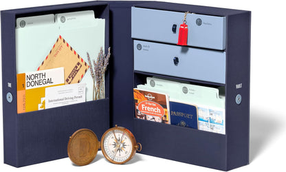 Savor | All-in-One Desk Organizer | Blue – Keep Desk, Office, and Home Organized All-in-One Storage System for Important Files, Documents, Stationery, and Office Supplies