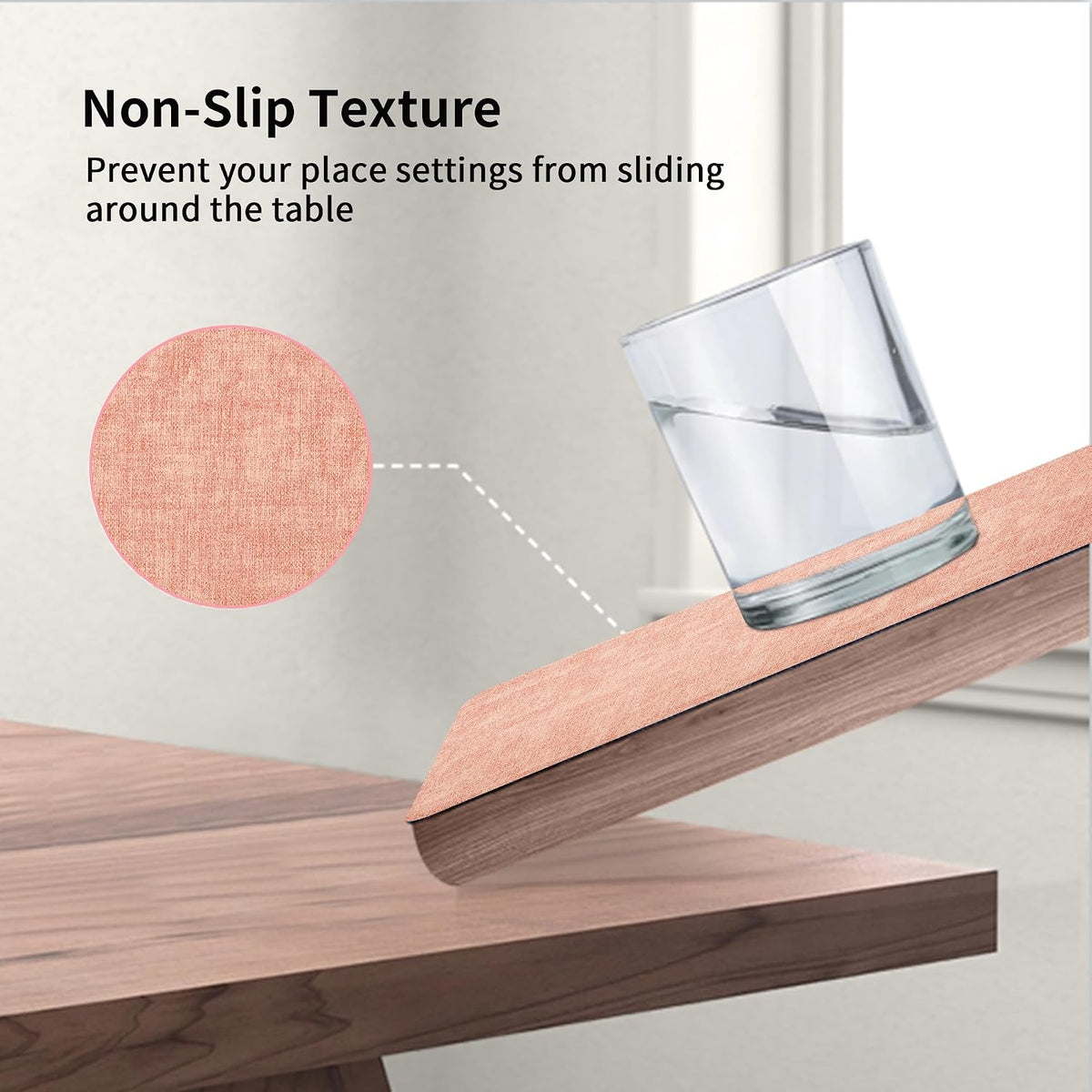Maxpearl Faux Leather Placemats Set of 6 - Waterproof - Wipe Clean - Heat Resistant - Anti Slip Dining Table Place Mats, Suitable for Indoor & Outdoor Use, 17’’×12’’, Beige