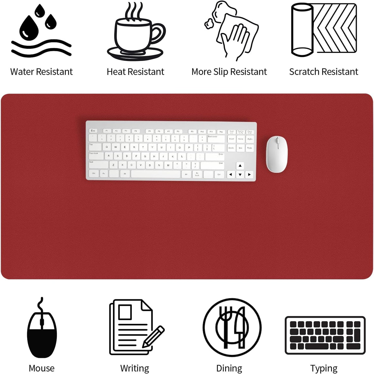 Bloss Leather Desk Pad and Keyboard Wrist Rest, Large Mouse Pad + Keyboard Pad+Mouse Wrist Support, Non-Slip Desk Mat Protector for Office, Home(31.5×15.7 Inches,Beige) - Colors A