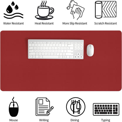 Bloss Leather Desk Pad and Keyboard Wrist Rest, Large Mouse Pad + Keyboard Pad+Mouse Wrist Support, Non-Slip Desk Mat Protector for Office, Home(31.5×15.7 Inches,Beige) - Colors A