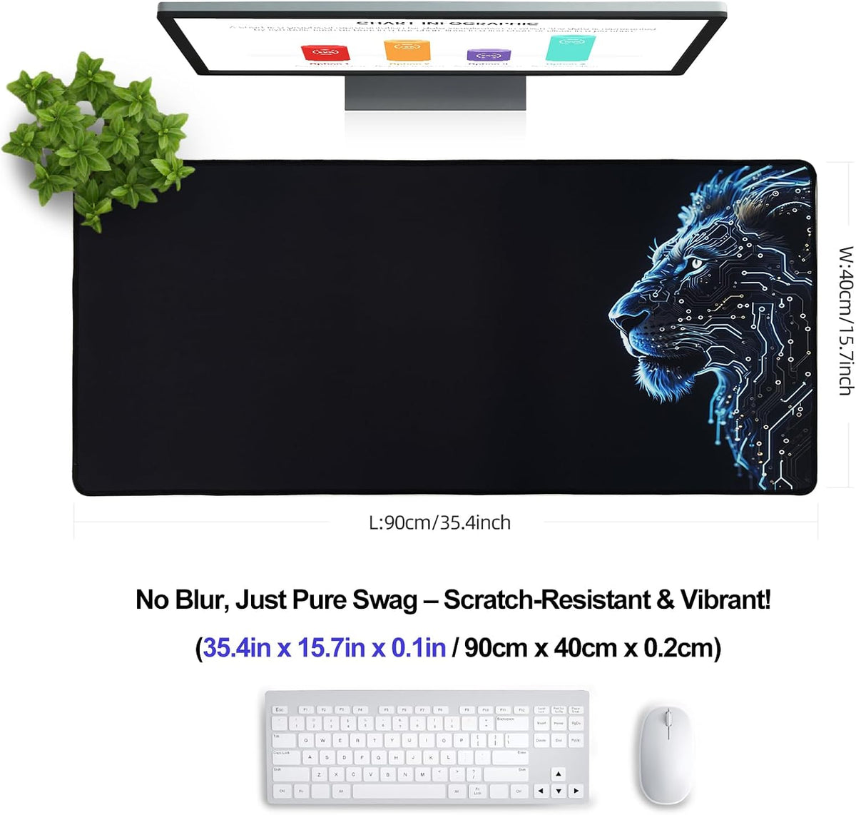 XXL Professional Large Mouse Pad & Computer Game Mouse Mat (35.4x15.7x0.1IN, Map) (90 * 40 Map)