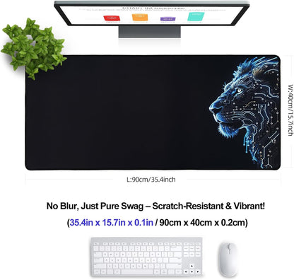 XXL Professional Large Mouse Pad & Computer Game Mouse Mat (35.4x15.7x0.1IN, Map) (90 * 40 Map)