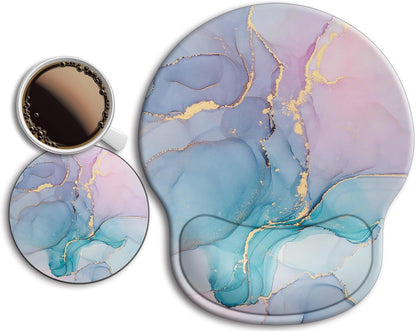 Ergonomic Mouse Pad with Wrist Rest Support,Gel Mouse Pads for Desk - Colors A