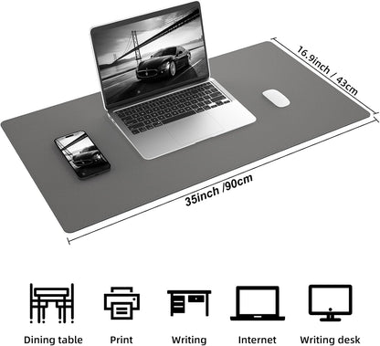 Large Desk Mat, 47" x 17", Black