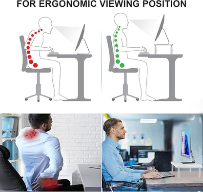WALI Monitor Stand Riser with Drawer, Desk Organizers and Accessories for Computer, Printer, Laptop Stand for Home Office Supplies, (PTT005-B), 1 Pack, Black