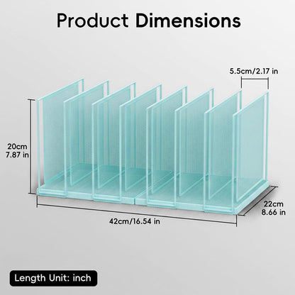 File Organizer for Desk, 5-Section Vertical File Sorter, Paper Holder Organizer Standing Metal File Folder for Office Home Classroom, Black