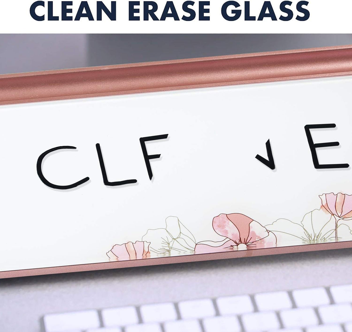 Quartet Glass Dry Erase White Board, Desktop Computer Pad for Notetaking, 18" x 6" Whiteboard, Clean Erase Surface with Storage, 1 Dry Erase Marker, White Surface (GDP186)