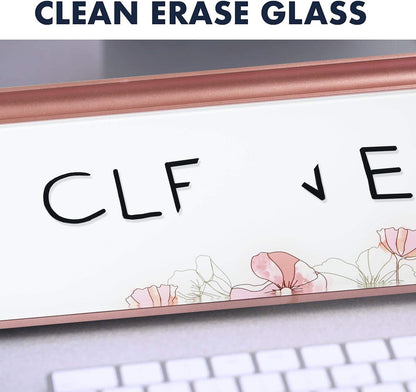 Quartet Glass Dry Erase White Board, Desktop Computer Pad for Notetaking, 18" x 6" Whiteboard, Clean Erase Surface with Storage, 1 Dry Erase Marker, White Surface (GDP186)