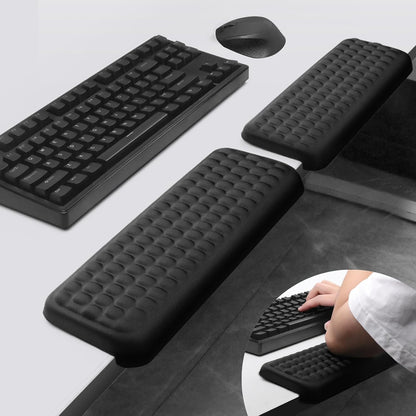 L-Shaped Desk Elbow Pad for Desk, 2-Piece Memory Foam Elbow Pads with Non-Slip, Ergonomic Desk Edge Cushion, Wrist Support Arm Rest for Office and Gaming (11.8 * 3.9 inch)