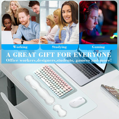 Gel Wrist Rest for Keyboard and Mouse, Wrist Rest for Keyboard, Mouse Wrist Support, Pain Relief, Cool Touch, Non-Skid, Keyboard and Mouse Wrist pad Set