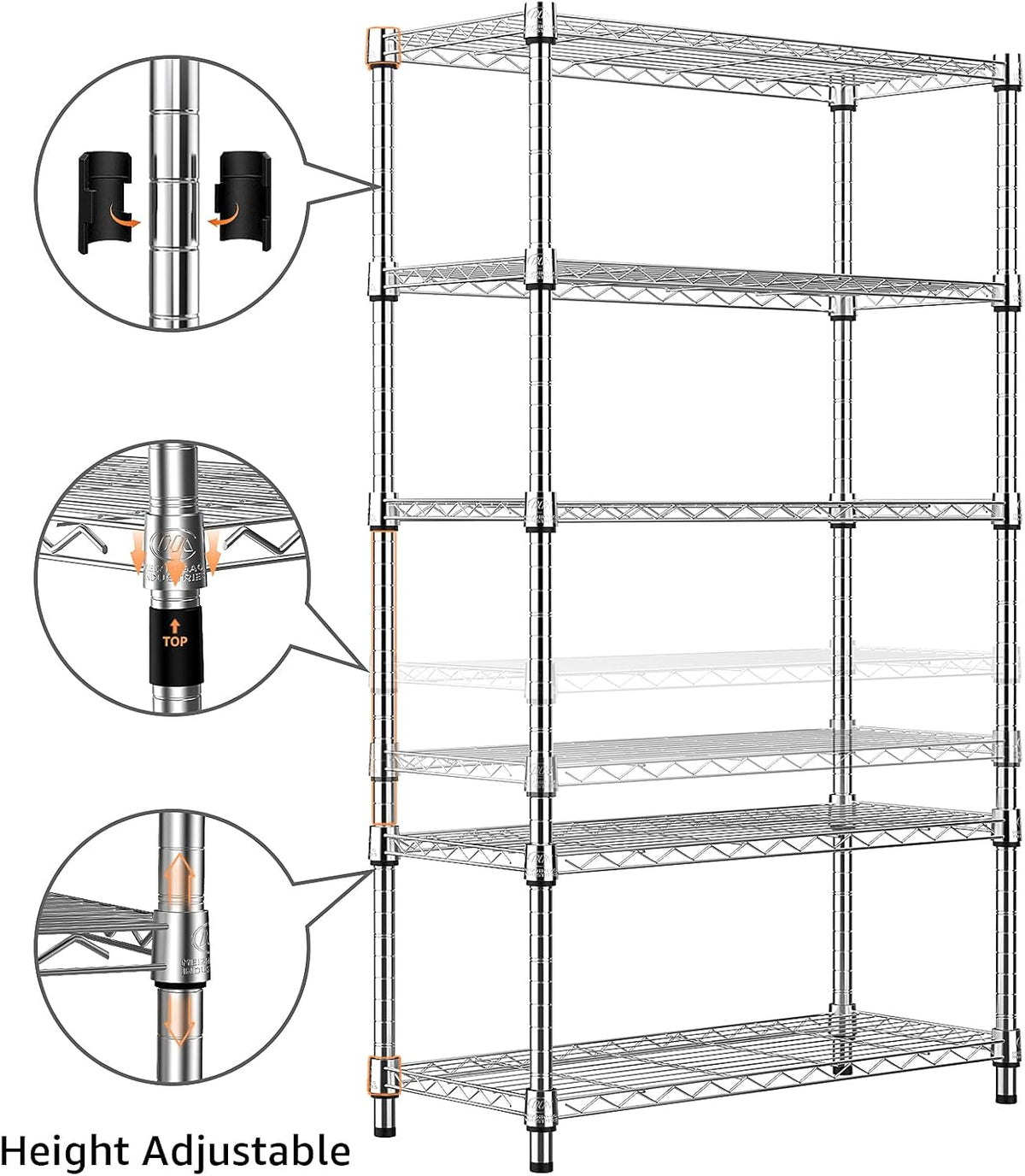 M MZG 450 lbs Steel Storage Shelving 3-Tier Utility Shelving Unit Steel Organizer Wire Rack for Home,Kitchen,Office (11.8" D x 17.7" W x 26.3" H) - Colors B