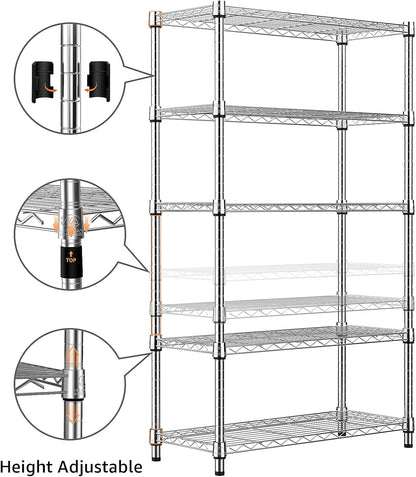M MZG 450 lbs Steel Storage Shelving 3-Tier Utility Shelving Unit Steel Organizer Wire Rack for Home,Kitchen,Office (11.8" D x 17.7" W x 26.3" H) - Colors B