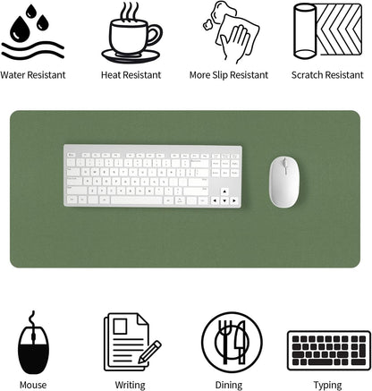 Bloss Leather Desk Pad and Keyboard Wrist Rest, Large Mouse Pad + Keyboard Pad+Mouse Wrist Support, Non-Slip Desk Mat Protector for Office, Home(31.5×15.7 Inches,Beige) - Colors B