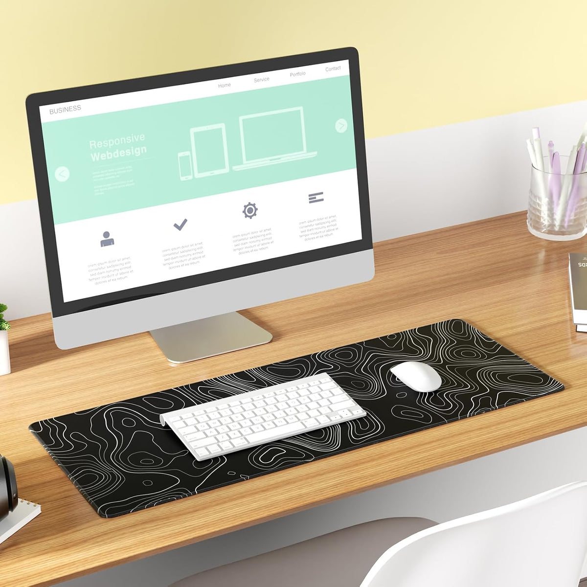 KTRIO Large Gaming Mouse Pad Desk Mat for Gamer, 31.5" x 11.8", Black, XL | Extended Size Design, Superior Micro-Weave Cloth, Non-Slip Rubber Base, Durable Stitched Edges, Water-Resistant Coating