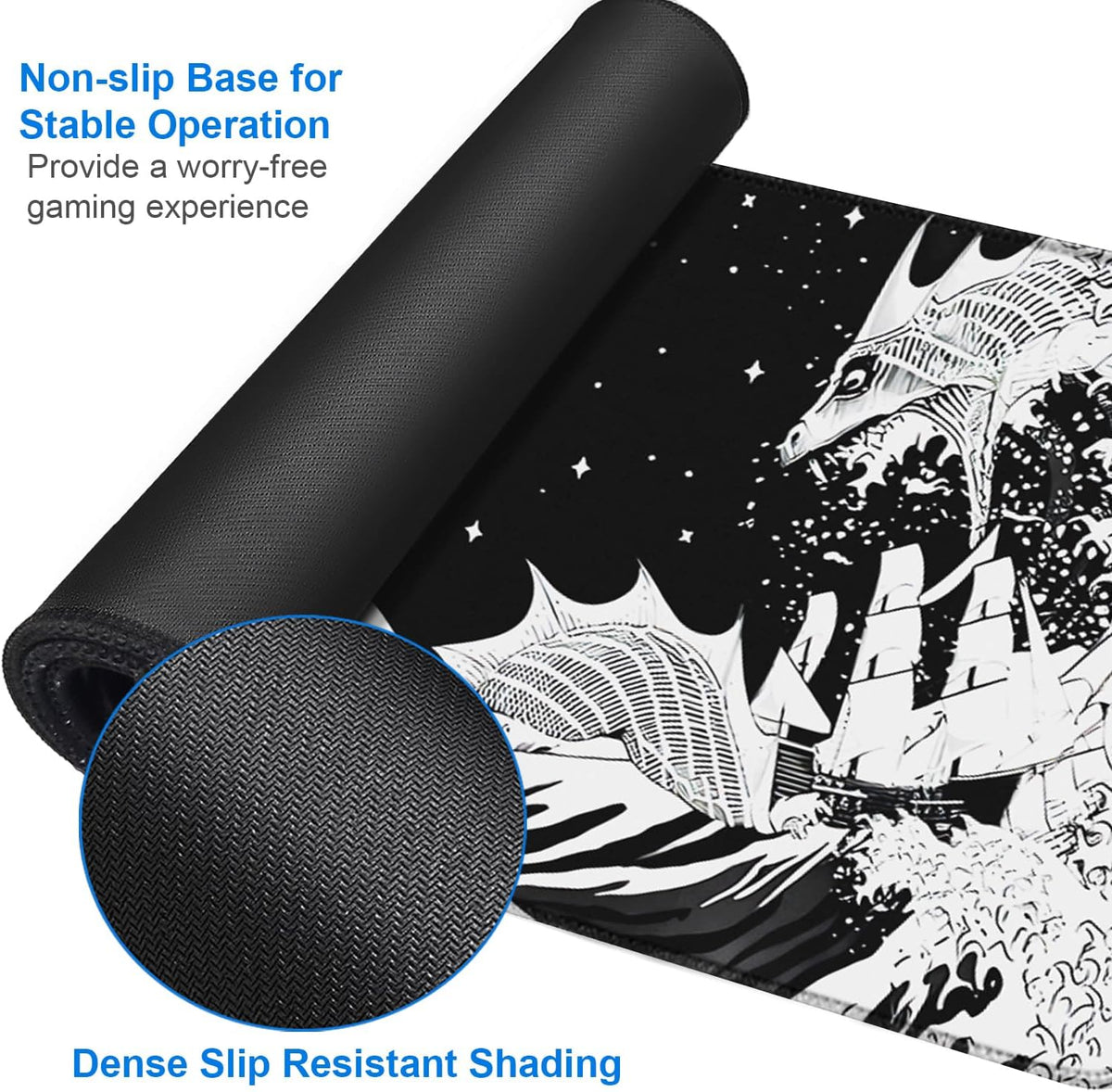 Large Gaming Mouse Pad, 31.5x15.7 inch Large Extended Computer Keyboard Mouse Mat, Water Resist Non-Slip Mousepad Rubber Base Long XXL Desk Mouse Pad for Work & Gaming, Office & Home, Black