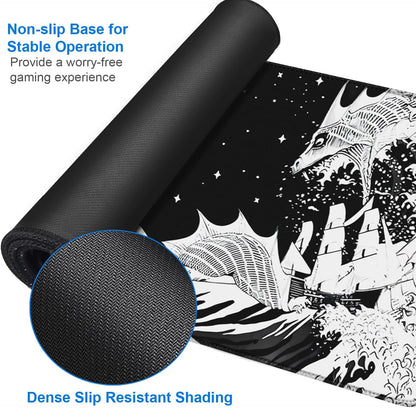 Large Gaming Mouse Pad, 31.5x15.7 inch Large Extended Computer Keyboard Mouse Mat, Water Resist Non-Slip Mousepad Rubber Base Long XXL Desk Mouse Pad for Work & Gaming, Office & Home, Black