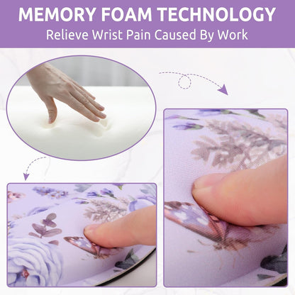 KONVINIT Ergonomic Mouse Pad with Wrist Rest, Small Mousepad with Non-Slip Rubber Base and Smooth Surface, Beach Mouse Pads for Desk, Office Desk Accessories