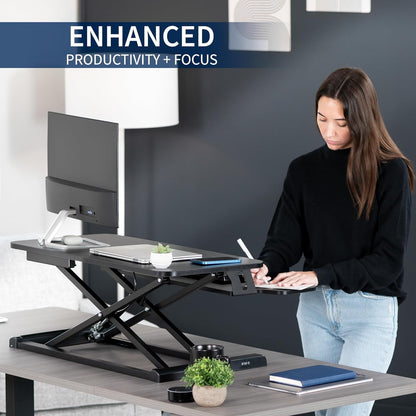 Black 32 in Standing Desk Converter, DESK-V000K