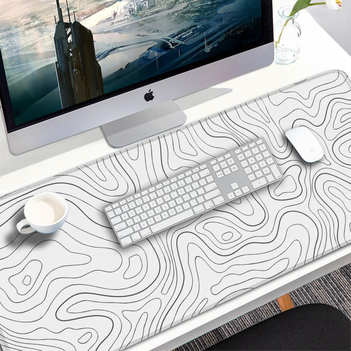 Large Gaming Mouse Pad, 31.5x15.7 inch Large Extended Computer Keyboard Mouse Mat, Water Resist Non-Slip Mousepad Rubber Base Long XXL Desk Mouse Pad for Work & Gaming, Office & Home, Black