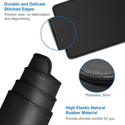 Large Gaming Mouse Pad, 31.5x15.7 inch Large Extended Computer Keyboard Mouse Mat, Water Resist Non-Slip Mousepad Rubber Base Long XXL Desk Mouse Pad for Work & Gaming, Office & Home, Black
