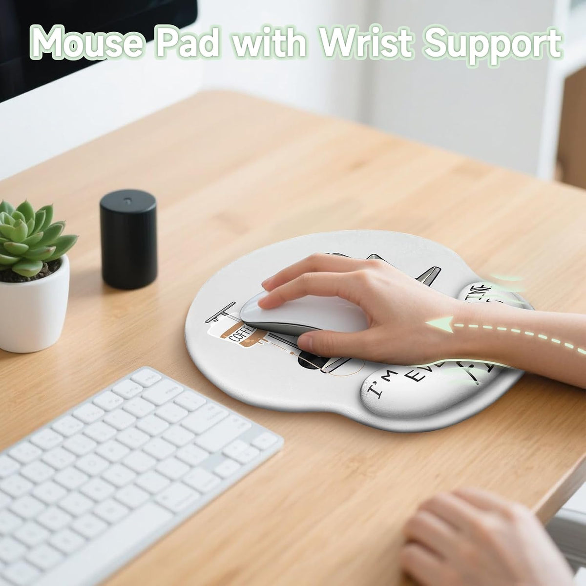 Funny Ergonomic Mouse Pad with Wrist Rest, Cat Desk Decor Gifts - Colors A