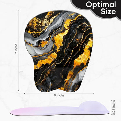 Wrist Support Mouse Pad Anti Slip Rubber Wrist Rest Mousepad 9in X 8in Small Desktop Notebook Mouse Mat for Working and Gaming (M-Pink Floral)