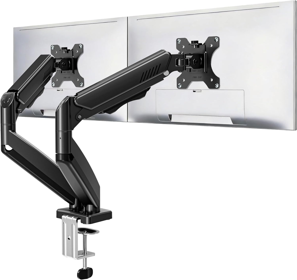 Dual Monitor Stand fits up to 32 inch, 4.4-19.8 lbs Computer Screens, Dual Monitor Desk Mount Height Adjustable, Monitor Arms for 2 Monitors, Home Office VESA Mounts, Freelift White