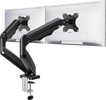 Dual Monitor Stand fits up to 32 inch, 4.4-19.8 lbs Computer Screens, Dual Monitor Desk Mount Height Adjustable, Monitor Arms for 2 Monitors, Home Office VESA Mounts, Freelift White