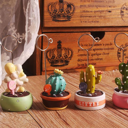 6 pcs Cute Flower Table Card Memo Holder Stand, Table Photo Display Clip Stand for Monmory Photo Picture Memo Cards Paper Note Postcards Wedding Number Card Display