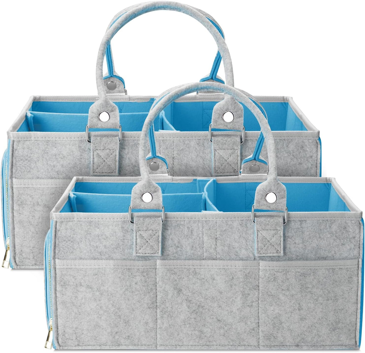 Baby Diaper Caddy Organizer, Gray, Medium
