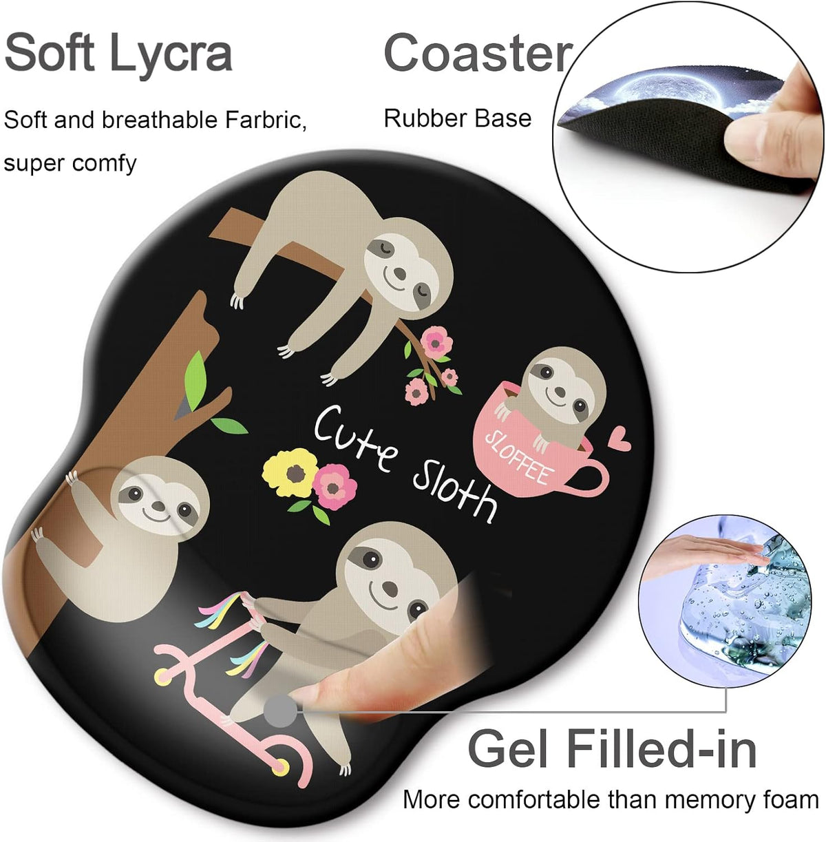 Ergonomic Mouse Pad with Wrist Rest Support,Gel Mouse Pads for Desk - Colors A
