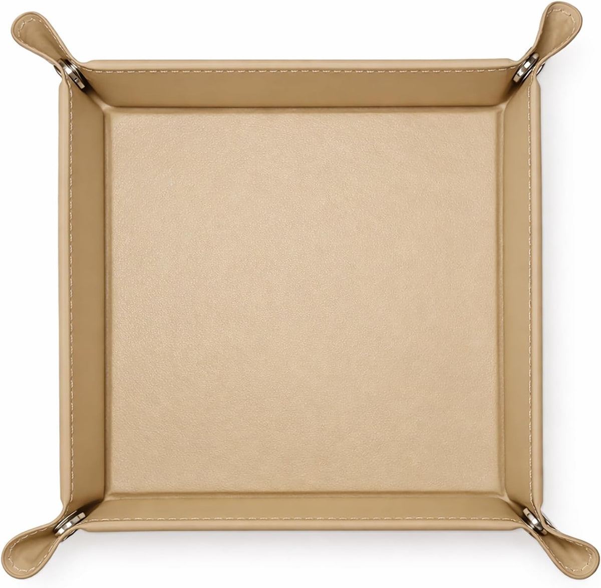 Small Valet Tray, Jewelry Tray for Rings Watches Earrings, Entryway Catchall Caddy for Coins Keys Change, Nightstand Bedside Valet Holder, Trays for Electronic Gadgets, Beige - Colors A