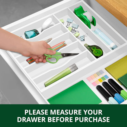 ROYAL CRAFT WOOD Luxury Bamboo Kitchen Drawer Organizer - Silverware Organizer, Utensil Holder & Cutlery Tray Drawer Dividers for Flatware (9 Slot, Natural)