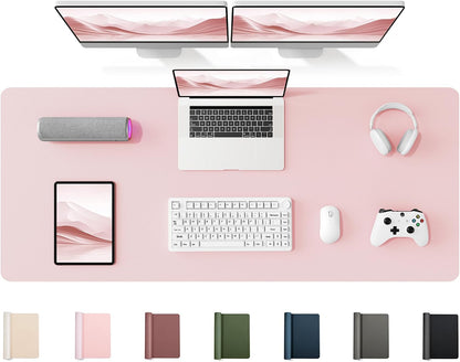35.4" x 17" Large PU Leather Desk Mat for Keyboard and Mouse - Waterproof Non-Slip Desk Pad Protector for Office, Home, Writing Desk, Black