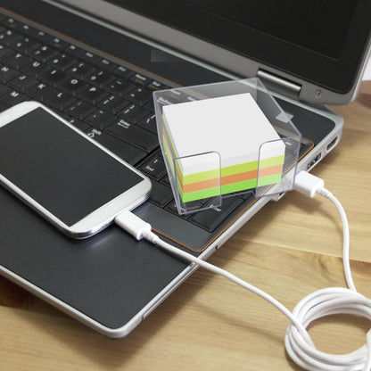 Acrylic Sticky Note Holder, Clear Acrylic Notepad Holder for 3" x 3" Sticky Note Storage, with 200 Sheets Self-Stick Sticky Notes, for Office and Classroom Desk Organization