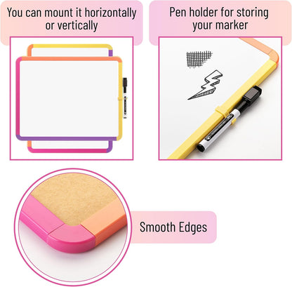 Dry Erase Board, 14” x 11”, White Frame