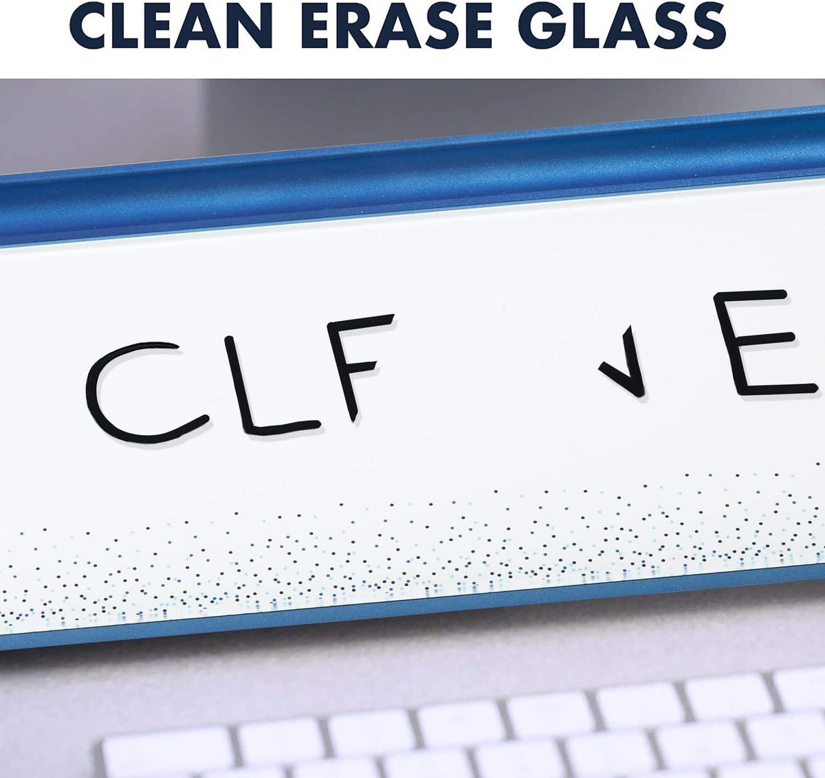 Quartet Glass Dry Erase White Board, Desktop Computer Pad for Notetaking, 18" x 6" Whiteboard, Clean Erase Surface with Storage, 1 Dry Erase Marker, White Surface (GDP186)