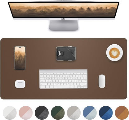 AFIING Large Desk Mat 55" x 24" - PU Leather Desk Pad Protector, Waterproof Non-Slip Extended Mouse Pad for Office Desk, Keyboard, Laptop and Home Workspace (Black)