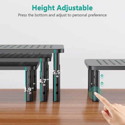 WALI Monitor Stand Riser with Drawer, Desk Organizers and Accessories for Computer, Printer, Laptop Stand for Home Office Supplies, (PTT005-B), 1 Pack, Black